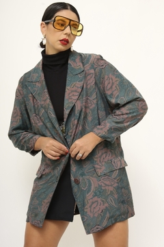 Blazer levinho viscose verde rosa
