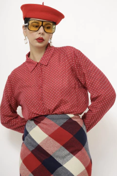 Camisa poa vermelha vintage