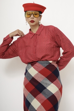 Camisa poa vermelha vintage - comprar online