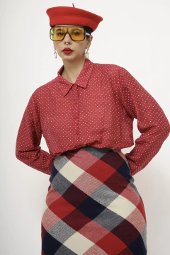 Camisa poa vermelha vintage - Capichó Brechó