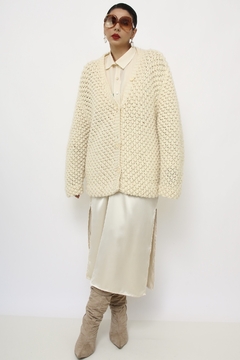 Pulover cardigan vintage creme grosso