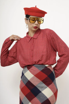 Camisa poa vermelha vintage na internet