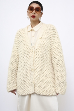 Pulover cardigan vintage creme grosso