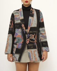 Blazer levinho estampa cinza rosa na internet