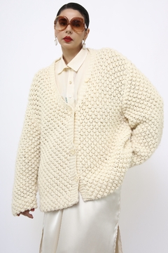 Pulover cardigan vintage creme grosso