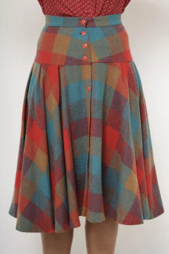 Saia xadrez gode vermelha verde