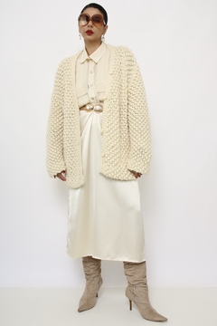 Pulover cardigan vintage creme grosso