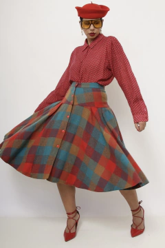 Saia xadrez gode vermelha verde - loja online