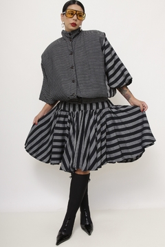 Imagem do Conjunto SAIA + BLUSA listras vintage