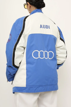 Jaqueta AUDI espotiva azul e branco - Capichó Brechó
