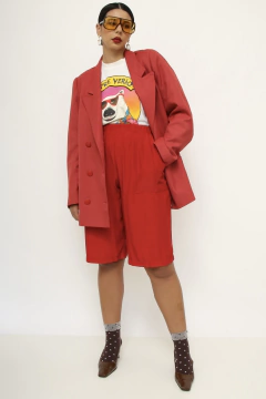 Blazer vermelho vintage ombreira