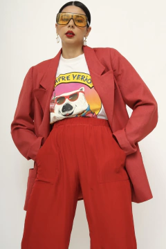 Blazer vermelho vintage ombreira - comprar online