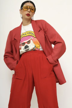 Blazer vermelho vintage ombreira - loja online