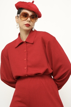 Boina vermelha textura vintage forrada - comprar online