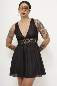 Vestido camisola preto curto - loja online