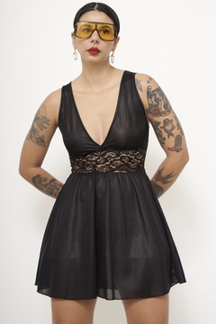 Vestido camisola preto curto - Capichó Brechó