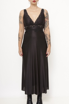Camisola longa preta renda vintage - loja online