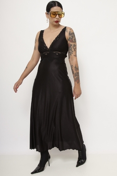 Camisola longa preta renda vintage na internet