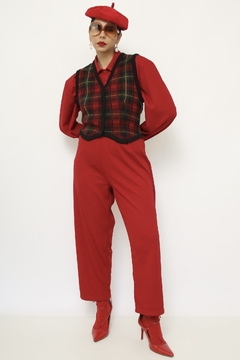 Colete xadrez vintage lã - comprar online