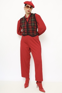Colete xadrez vintage lã - loja online