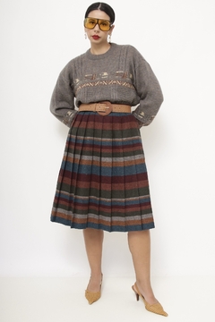 Pulover cinza vintage lã na internet