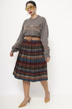 Pulover cinza vintage lã