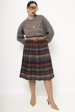 Pulover cinza vintage lã - comprar online