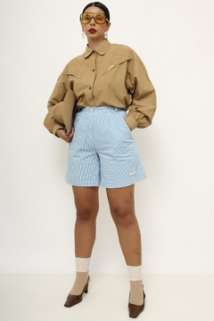 Bermuda azul MARIE CLAIRE xadrez - comprar online