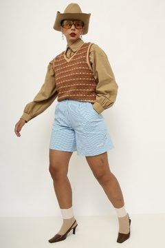 Colete 100% lã canal bege 70´s - Capichó Brechó