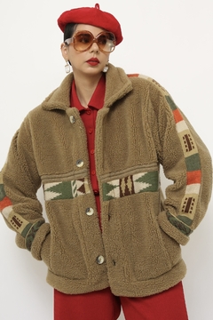 Jaqueta dupla face verde vintage pelego - comprar online