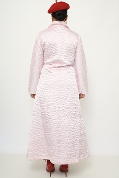 Robe matelasse rosa bordadao longo - comprar online