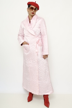 Robe matelasse rosa bordadao longo na internet