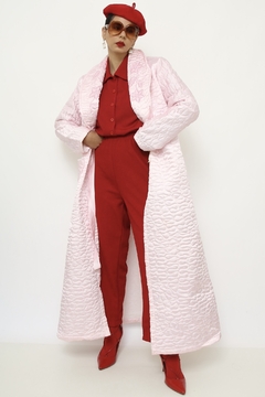 Robe matelasse rosa bordadao longo