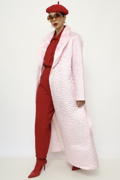 Robe matelasse rosa bordadao longo - loja online