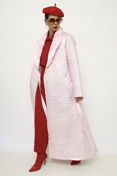 Robe matelasse rosa bordadao longo