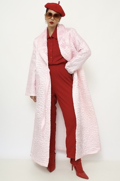 Robe matelasse rosa bordadao longo na internet