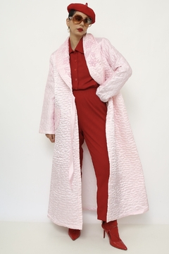 Robe matelasse rosa bordadao longo
