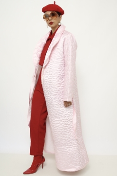Robe matelasse rosa bordadao longo - loja online