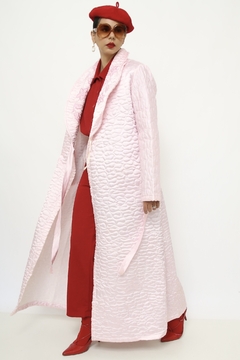 Robe matelasse rosa bordadao longo - comprar online