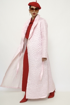 Robe matelasse rosa bordadao longo - Capichó Brechó