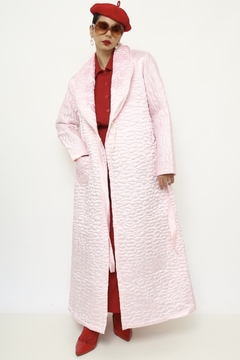 Robe matelasse rosa bordadao longo