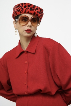 Chapeu pelucia vermelho com preto vintage na internet