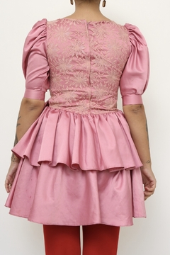 Vestido rosa 80´s laço - comprar online