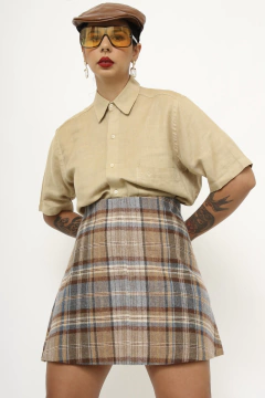 Saia xdarez rodada curta vintage - Capichó Brechó