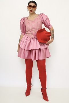 Imagem do Vestido rosa 80´s laço