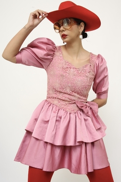 Imagem do Vestido rosa 80´s laço