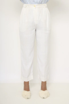 Calça branca cintura alta vintage - loja online