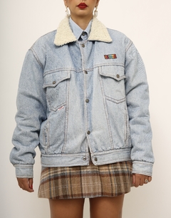 Jaqueta jeans forro pelego vintage - Capichó Brechó