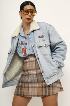 Jaqueta jeans forro pelego vintage na internet