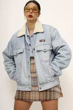Jaqueta jeans forro pelego vintage - Capichó Brechó